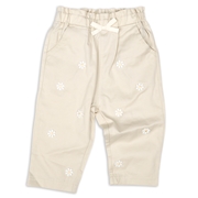 【SALE】[ベビー]１０分丈パンツ　花モチーフ　アイボリー