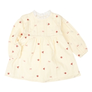 【再値下】【SALE】[キッズ]ワンピース　布帛総柄刺しゅう　アイボリー