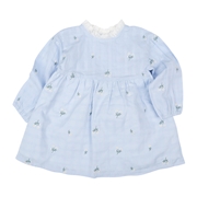 【再値下】【SALE】[キッズ]ワンピース　布帛総柄刺しゅう　パープル