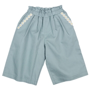 【SALE】[ベビー]１０分丈ワイドパンツ　サックス