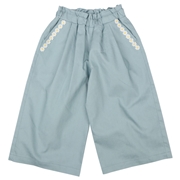 【SALE】[キッズ]１０分丈ワイドパンツ　サックス