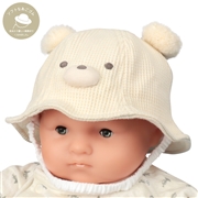 【SALE】[42~46cm]チューリップハット　クマ　ワッフル　オフホワイト