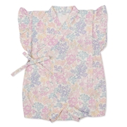 【SALE】[ベビー]フリル付甚平(じんべい)ロンパス　リバティ花