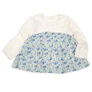 【SALE】[キッズ]長袖Ｔシャツ　胸切替　ブルー