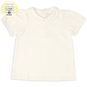 [キッズ]いつものＴシャツ　半袖　天竺素材　襟付き　オフホワイト