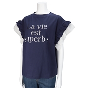 【再値下】【SALE】半袖ロゴプリントTシャツ　ネイビー