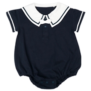 【SALE】半袖セーラーロンパース　ネイビー
