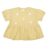 【SALE】[キッズ]半袖Ｔシャツ　花モチーフ　イエロー