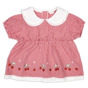 【SALE】[キッズ]半袖ブラウス　チェック　レッド