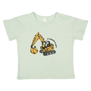[キッズ]半袖Tシャツ　パネル　キミドリ