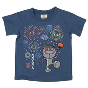 【SALE】[ベビー]半袖和柄Ｔシャツ　刺繍　アンパンマン　ネイビー