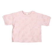 【SALE】[キッズ]半袖Ｔシャツ　パイルジャガード　ピーチ