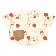 【SALE】[ベビー]半袖Tシャツ　ポケットつき　プー　オフホワイト