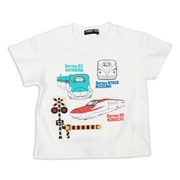 [キッズ]新幹線遮断機Ｔシャツ　ホワイト