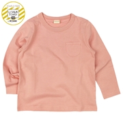 [キッズ]いつものＴシャツ　長袖　天竺素材 ピンク