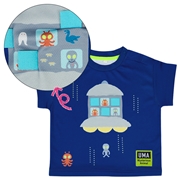 [ベビー]半袖Tシャツ ギミック　UMA図鑑　ネイビー