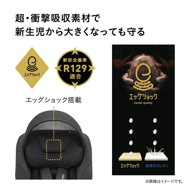 超・衝撃吸収素材で新生児から大きくなっても守る