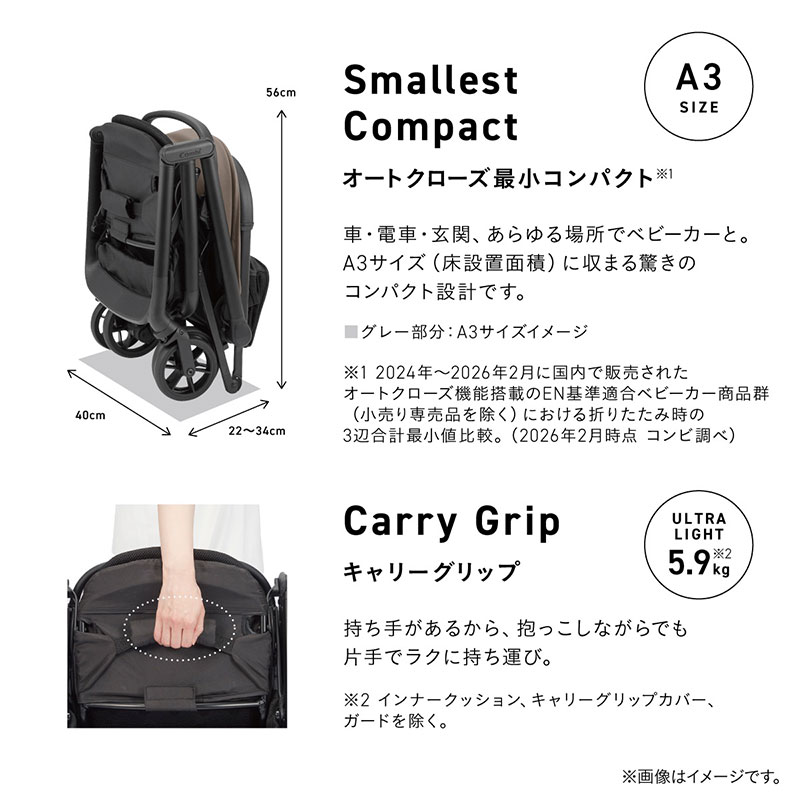 オートクローズ最小コンパクト　キャリーグリップ