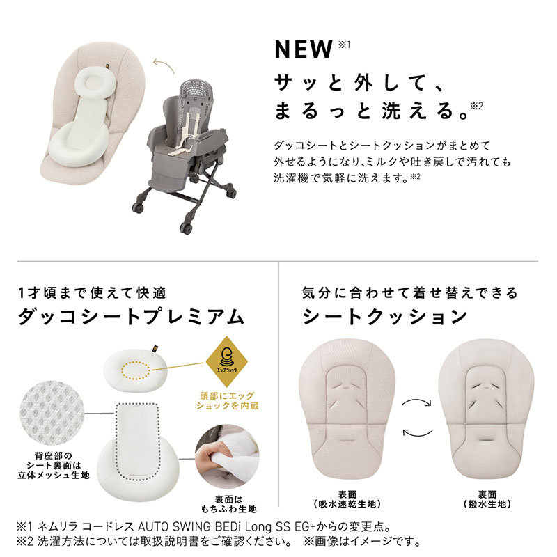 サッと外して、まるっと洗える ダッコシートプレミアム シートクッション