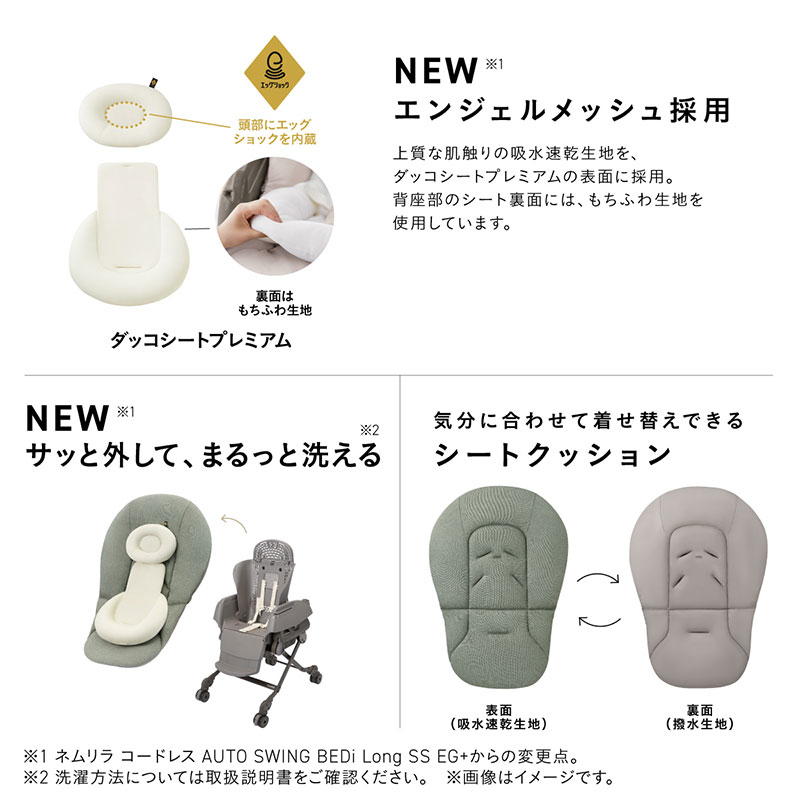 サッと外して、まるっと洗える エンジェルメッシュ採用  シートクッション