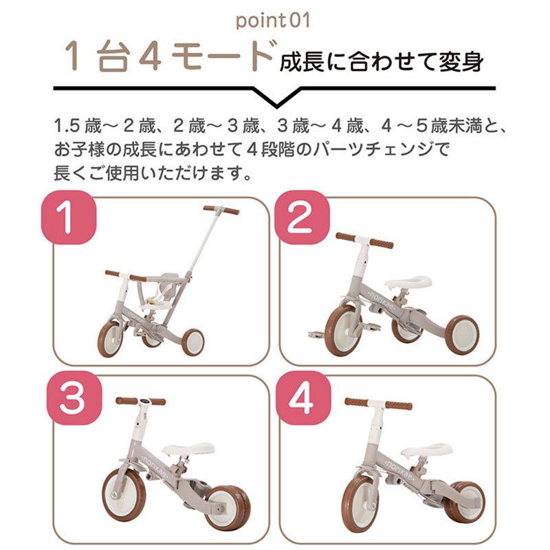 1台4モード　成長に合わせて変身
