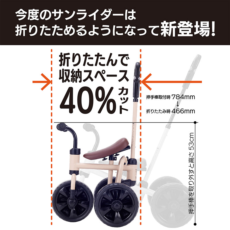 今度のサンライダーは折りたためるようになって新登場！