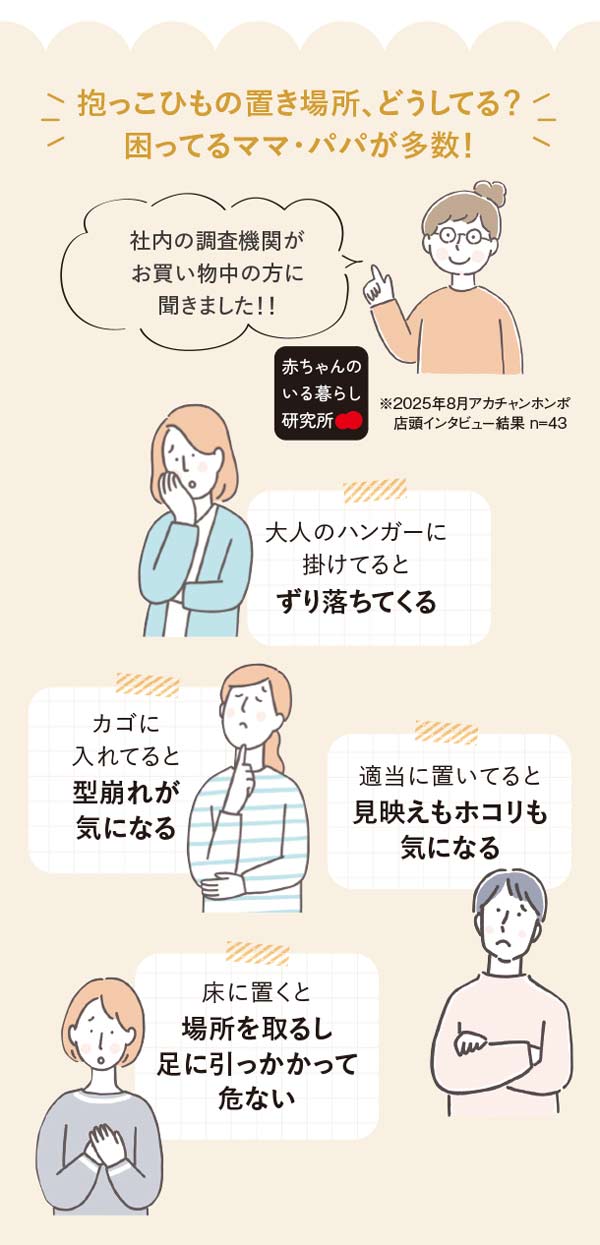 抱っこひもの置き場所どうしてる？