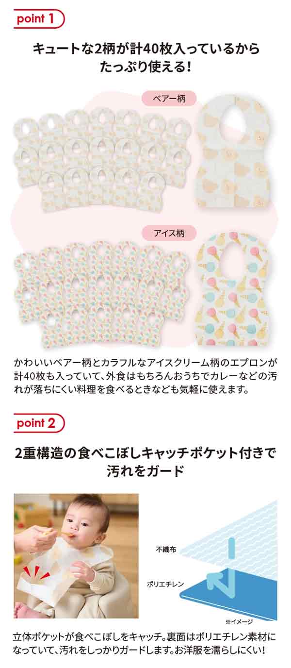 キュートな2柄が計40枚入っているからたっぷり使える
