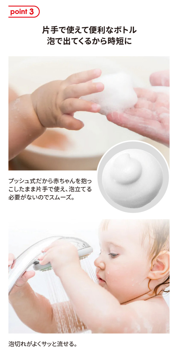 片手で使えて便利なボトル、泡で出てくるから時短に