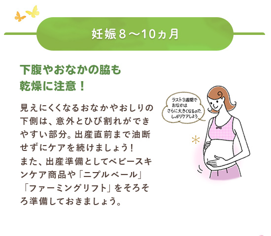 妊娠8～10カ月期におすすめのケア