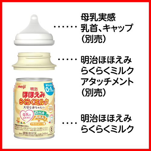 缶のまま授乳する際に必要なアタッチメントや部品各種