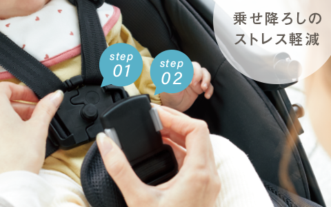 装着簡単！マグネットバックルで楽ちん２ステップ