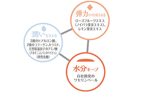 保湿に必要なトライアングル成分を全て配合!