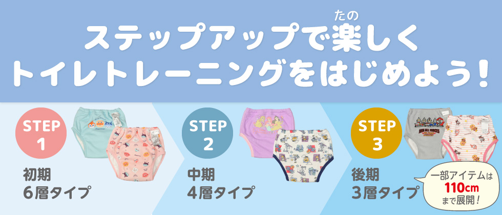 ステップアップで楽しく トイレトレーニングを始めよう！