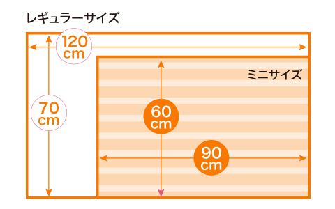 レギュラーサイズとミニサイズ比較