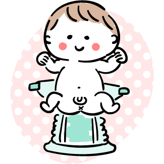 おむつと赤ちゃんのイラスト