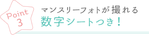 マンスリーフォトが撮れる数字シートつき！